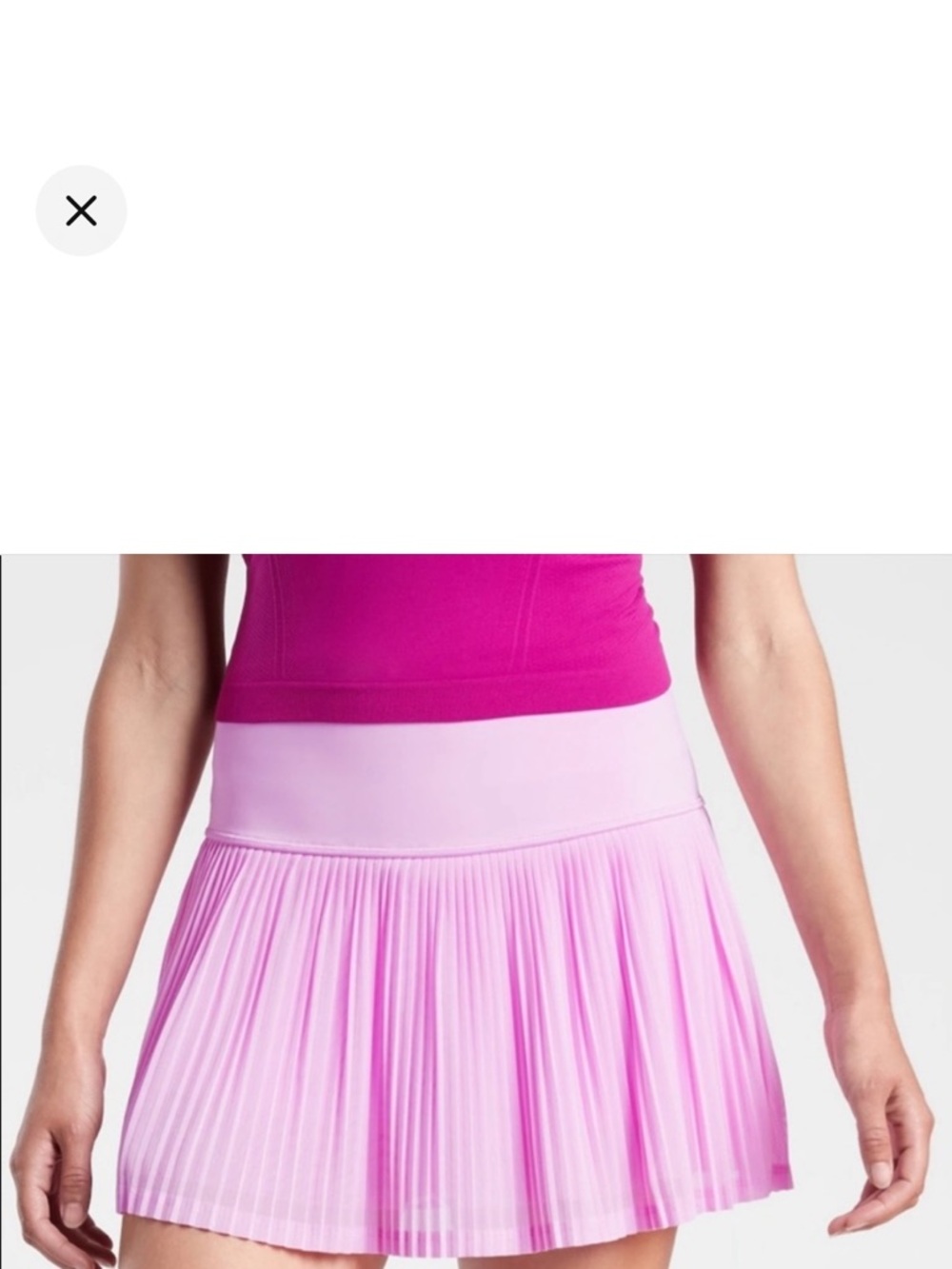 Athleta A-Game Two-toned Pink Pleated Mini Skirt Skort size M 13.5”